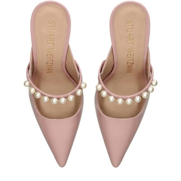 STUART WEITZMAN Leather Goldie Mules 100 - Picture 1 of 9